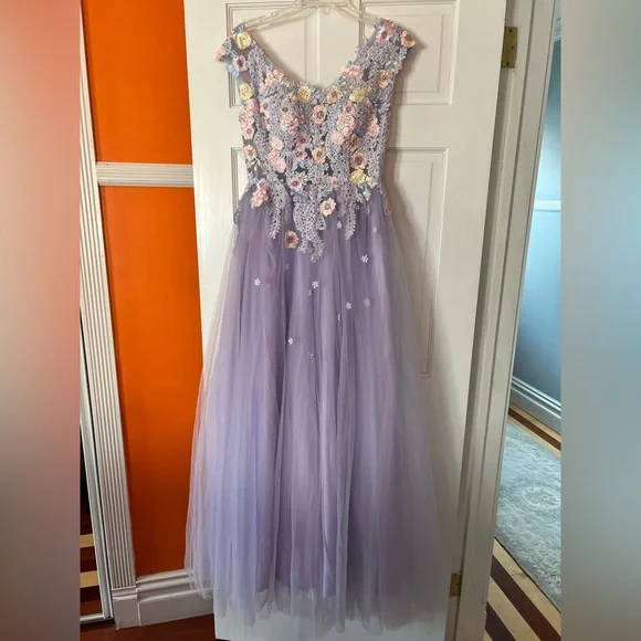 strapless open back dress Purple Quinceanera Dress Flower Bow Ball Gown Sweet 16 Dress main image 1